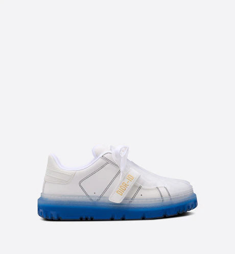 ID Sneaker White Calfskin & Deep Blue Transparent Rubber