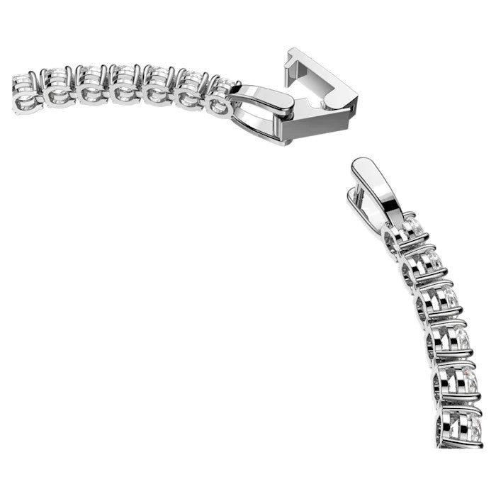 Pulsera Tennis Deluxe, Talla redonda, Blanca, Baño de rodio