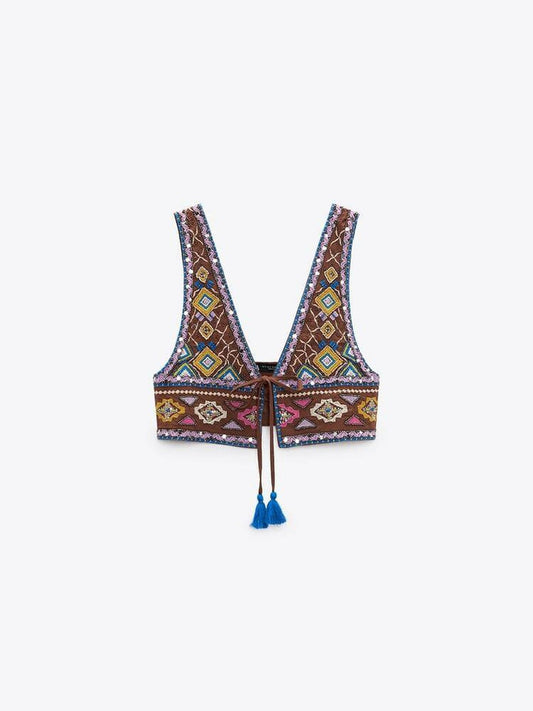 Chaleco Detalles Bordados