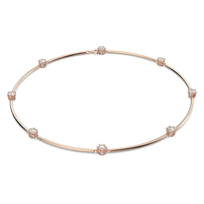 Collar Constella, Talla redonda, Blanco, Baño tono oro rosa