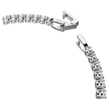 Pulsera Tennis Deluxe, Talla redonda, Blanca, Baño de rodio