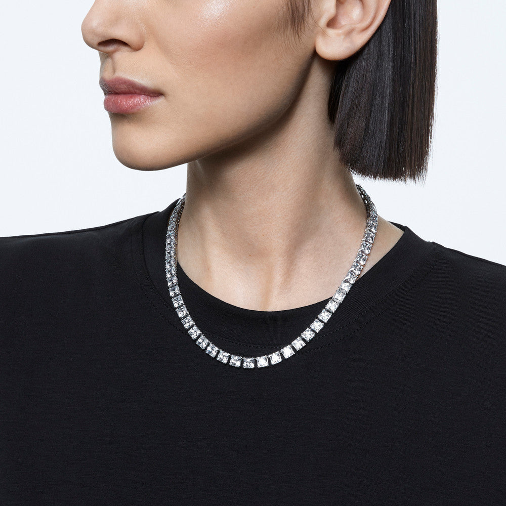 Collar Millenia, Talla cuadrada, Blanco, Baño de rodio